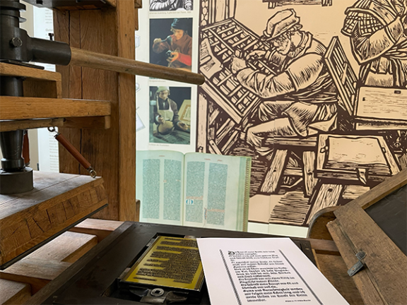 Gutenberg Druckpresse der Schweizerischen Bibelgesellschaft