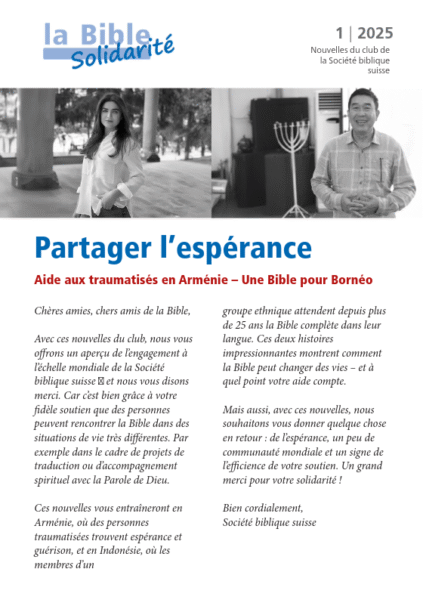 Nouvelles du Club de la Société biblique suisse 1-25, Arménie et Indonésie