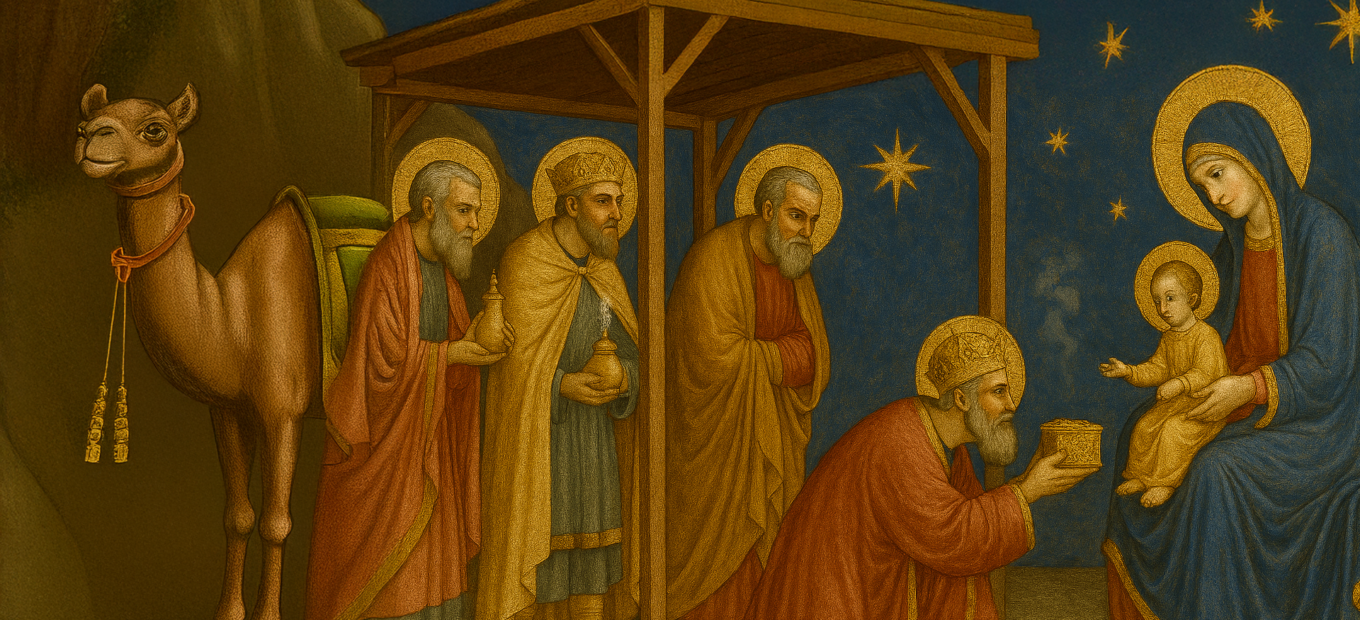 Ephiphanie Bild, von Giotto inspiriert mit KI generiert